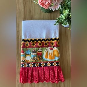 Tea Party - Handmade tea towel (100% Cotton)